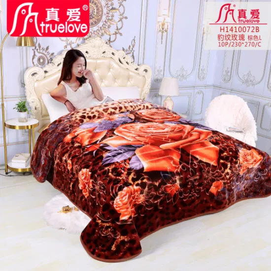 Тяжелое двустороннее плюшевое одеяло из норки с цветочным принтом для спальни, теплое одиночное уникальное женское стильное меховое одеяло с сенсорным весом
